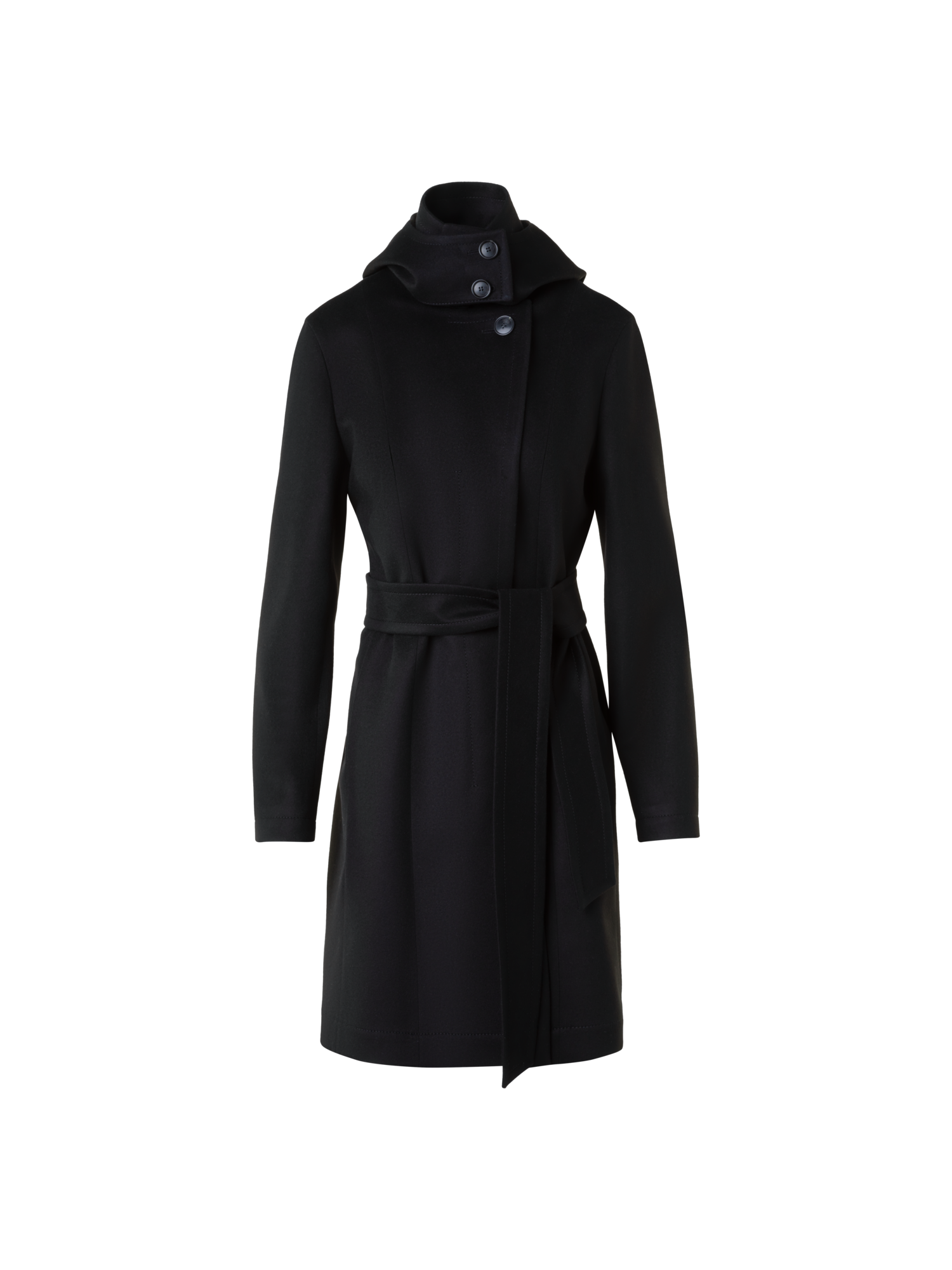 Designer Short Cashmere Storm-System® Trench Coat - black - neutral