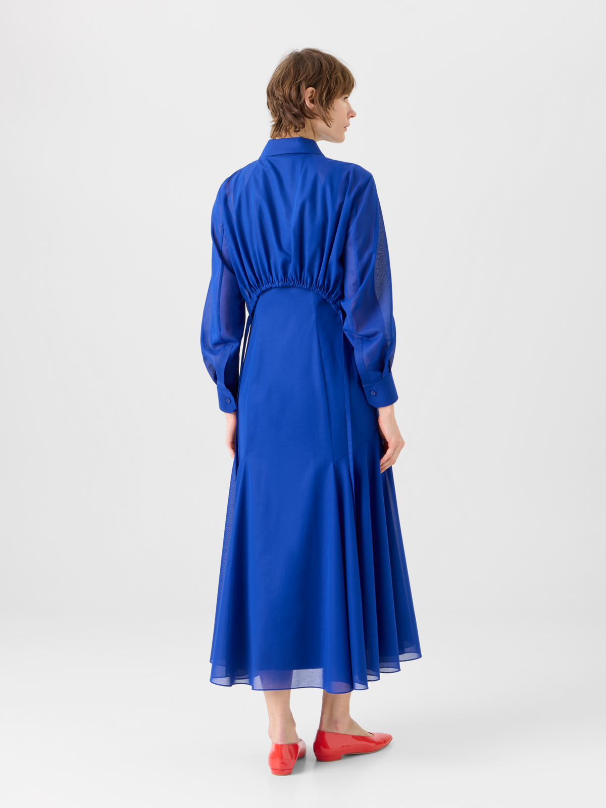 Midi A-Line Dress in Cotton Voile – Akris Inc