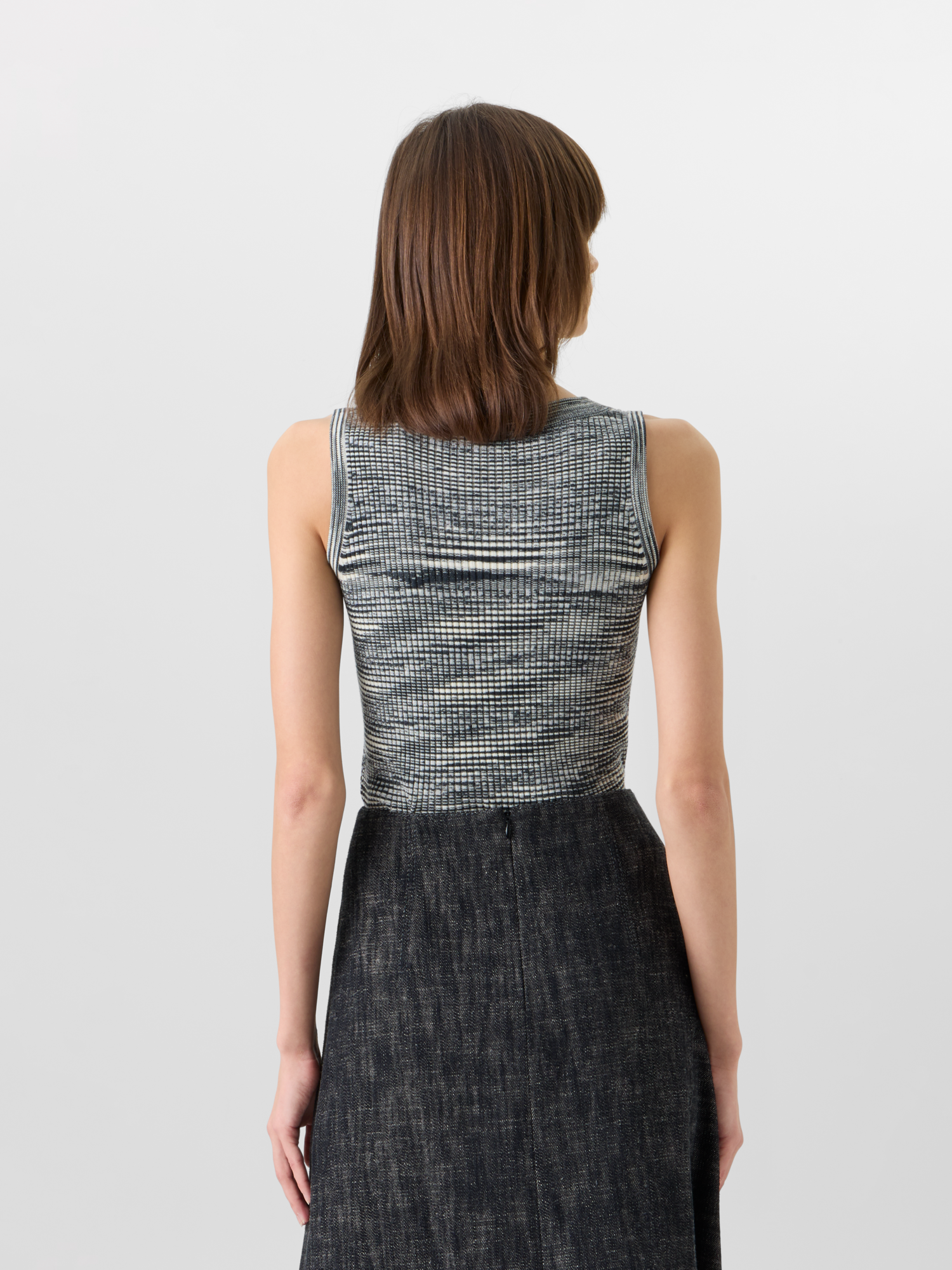 Designer Washed Heavyweight Cotton-Denim Midi Skirt - black 