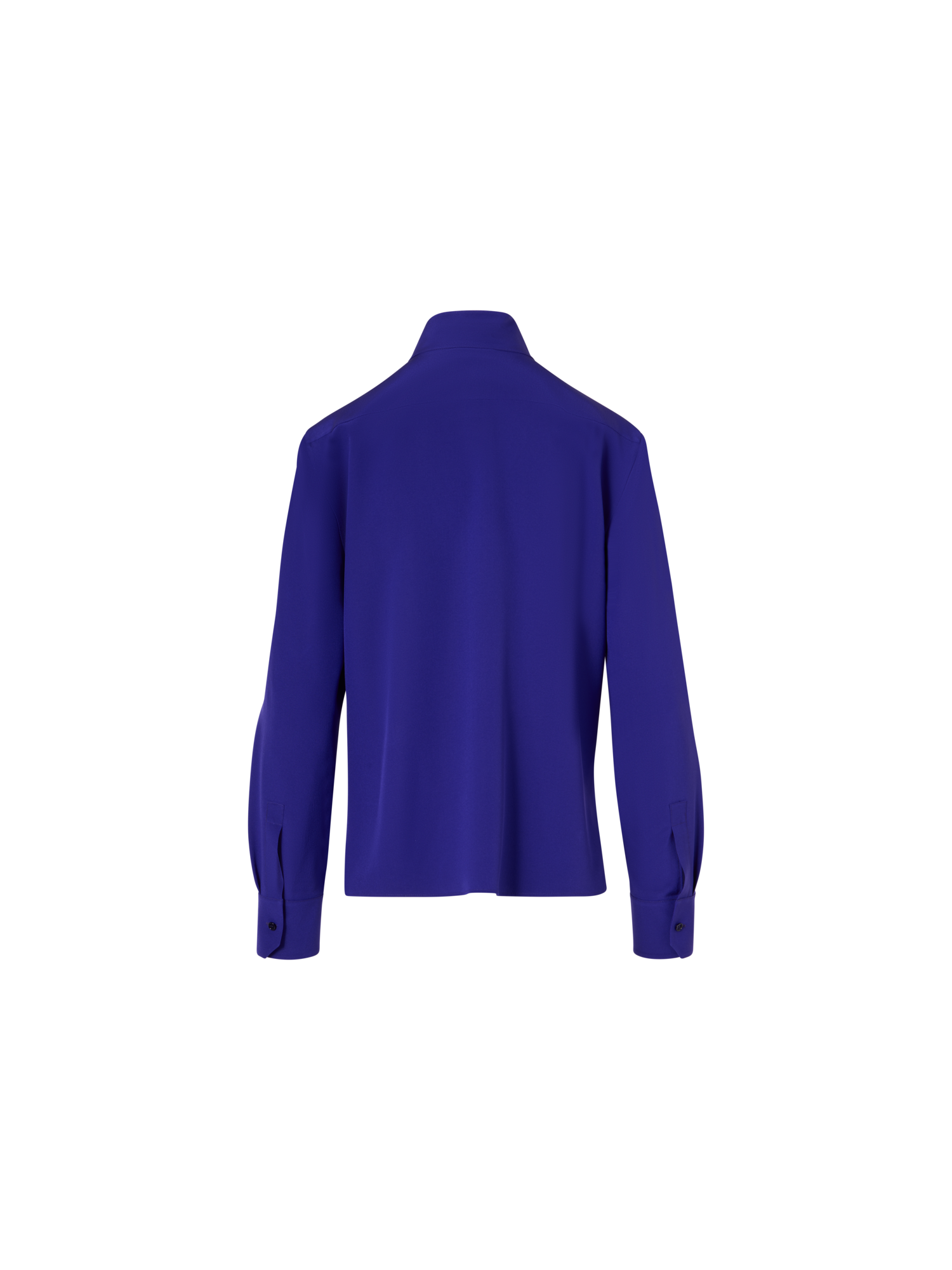 Designer Long-Sleeve Silk Crêpe Blouse - purple