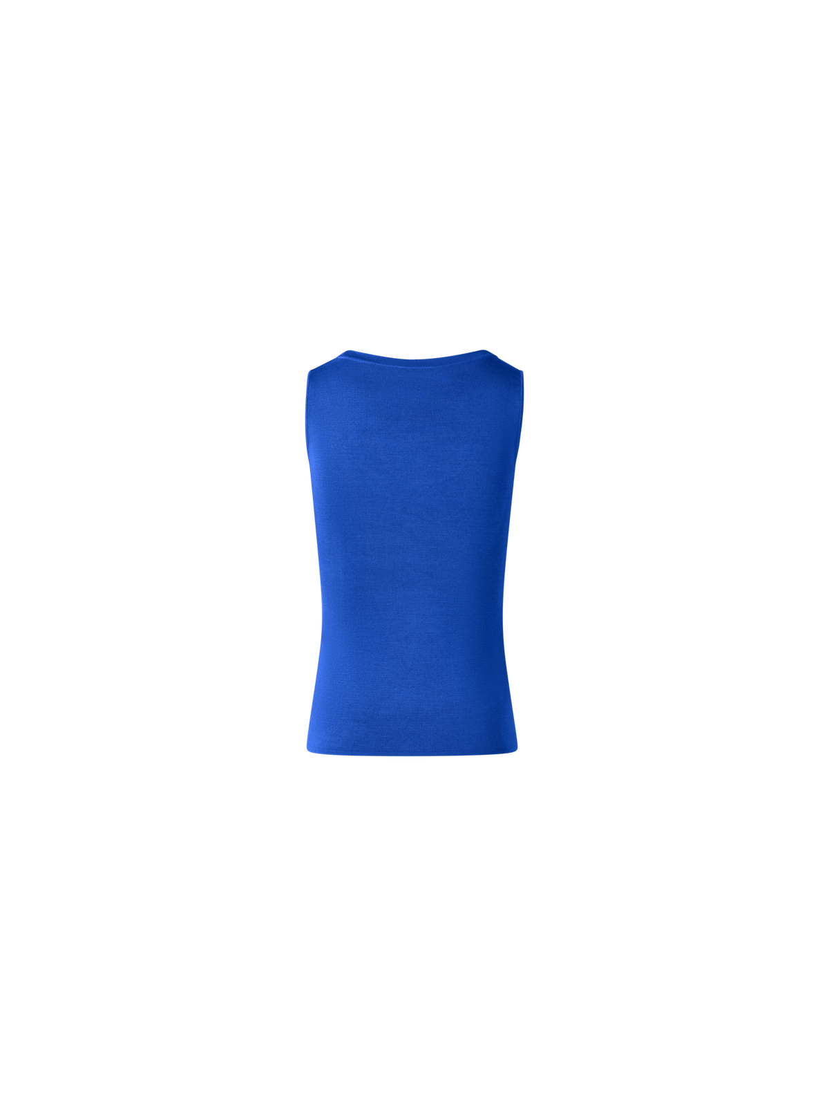 Designer Fitted Stretch Silk Knit Tank Top - blue