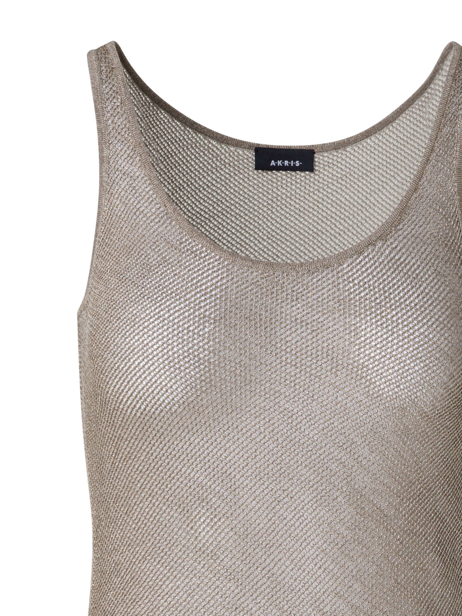 Designer Sheer Silk Mesh Knit Tank - gold