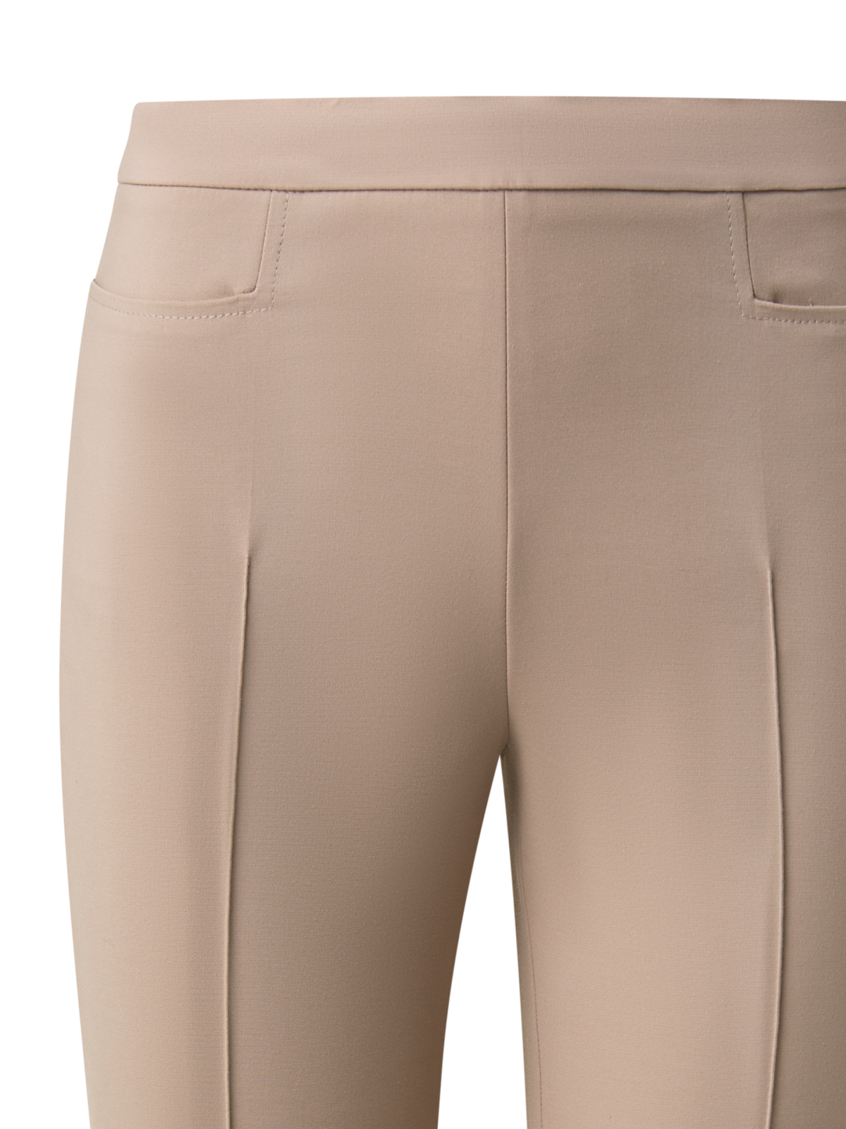 Designer Slim Ankle-Length Cotton Techno Stretch Pants - neutral - beige
