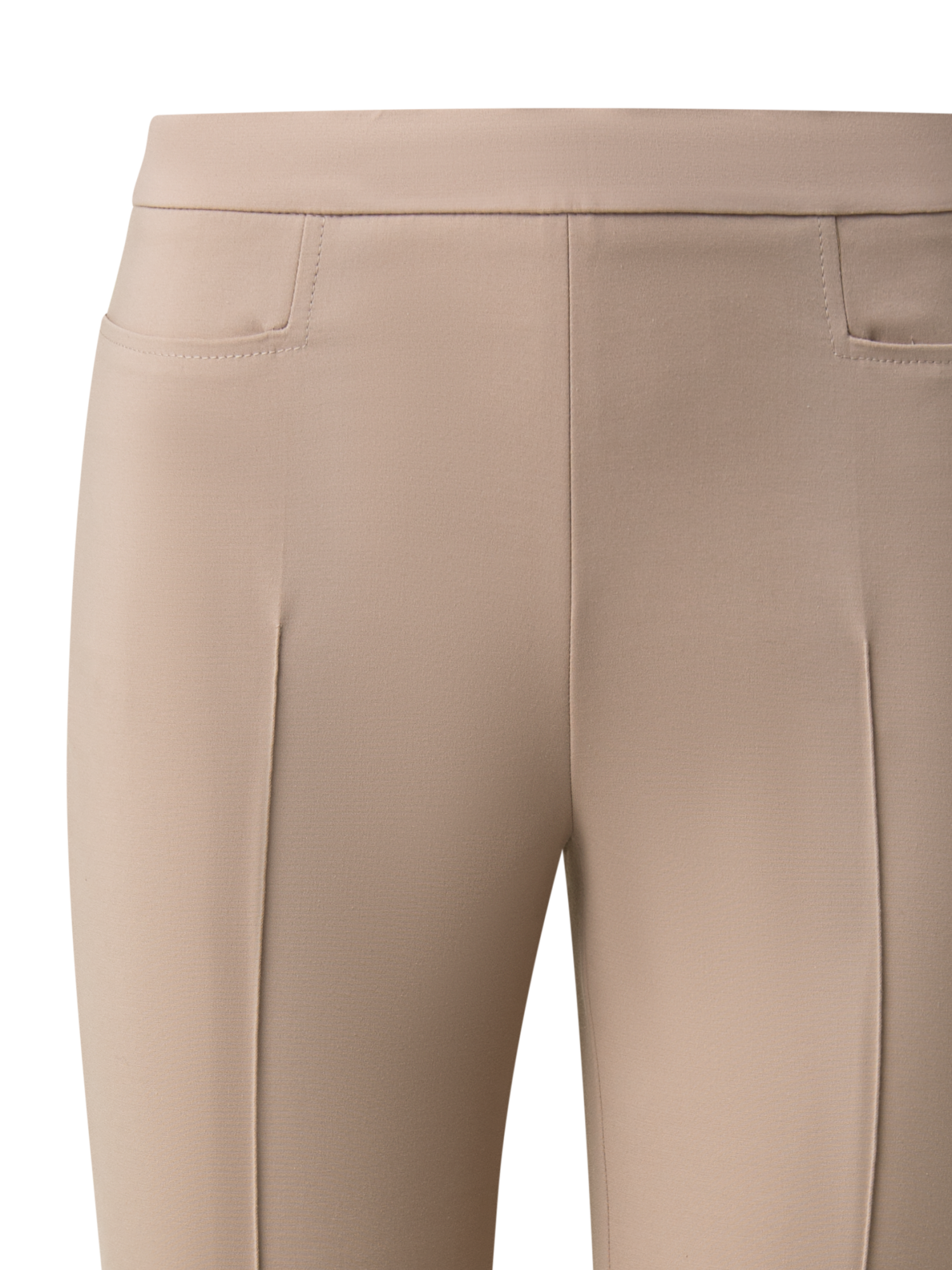 Designer Slim Ankle-Length Cotton Techno Stretch Pants - neutral - beige