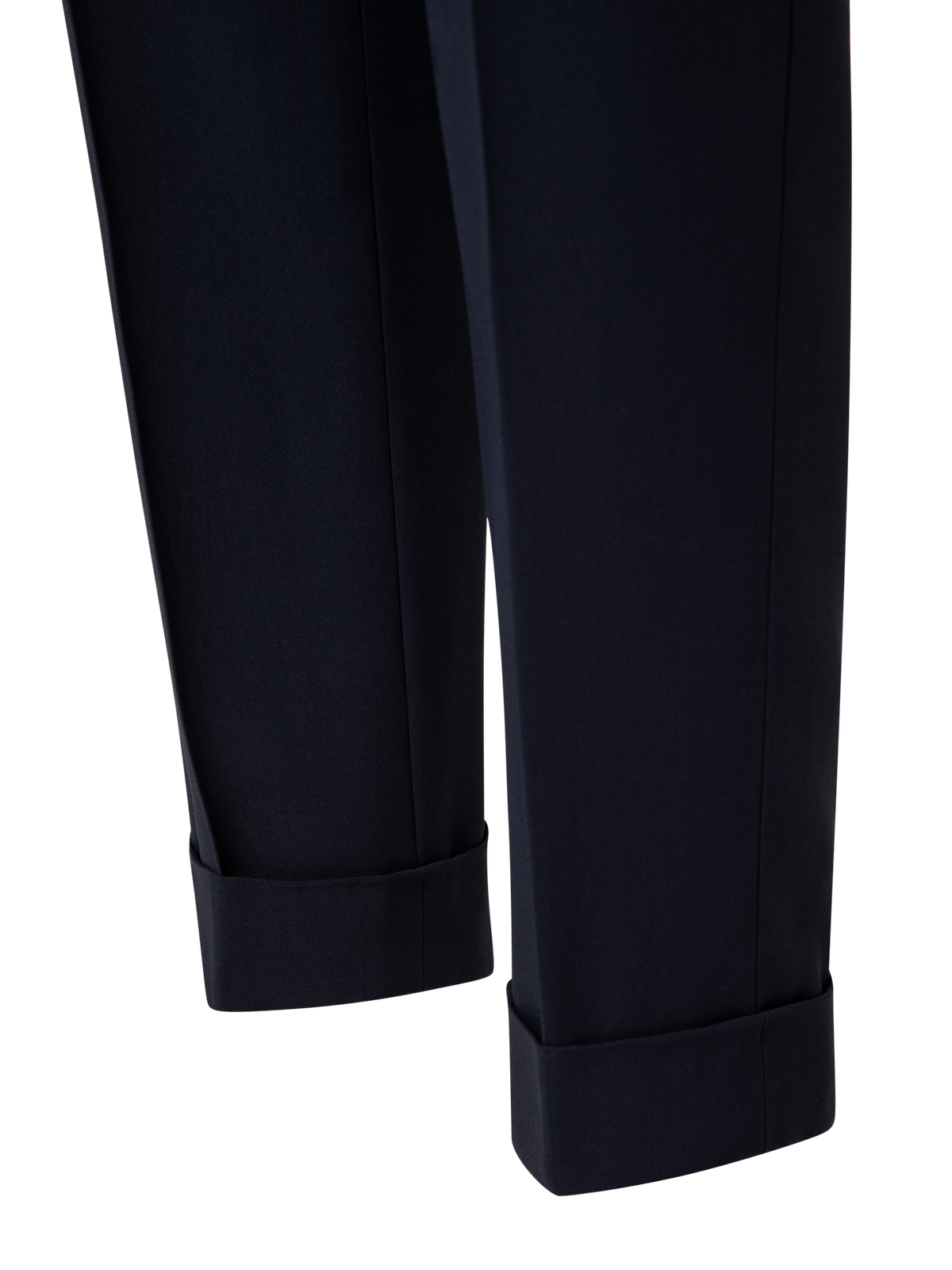 Designer Tapered Crêpe Pants - navy - blue
