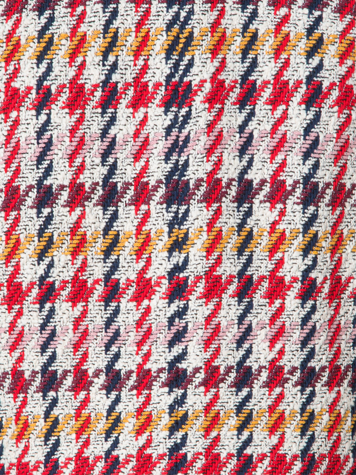 Designer Short Tweed Jacket with Fringes - multicolor - red