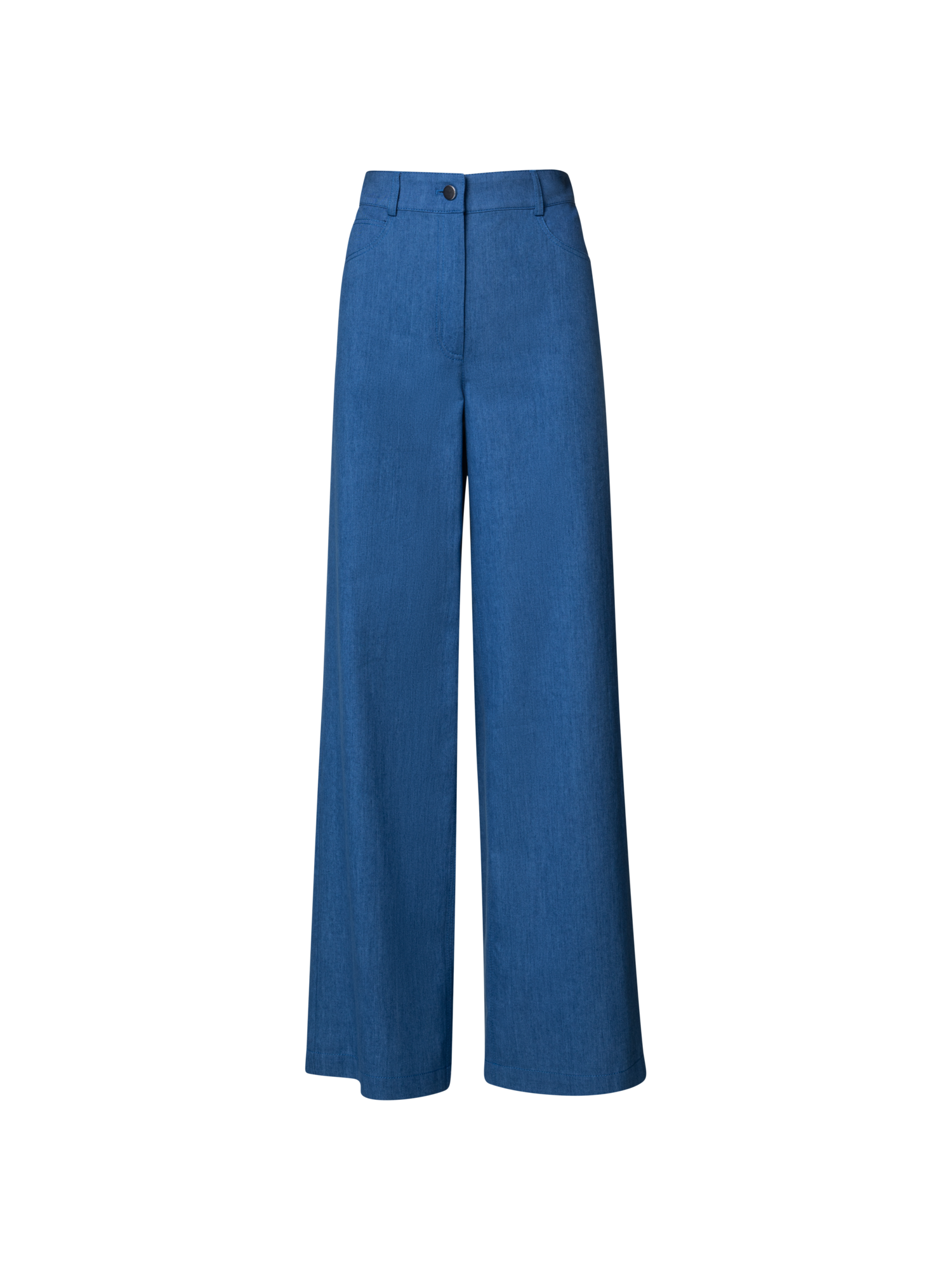 Designer Wide Washed Cotton Lyocell Denim Pants