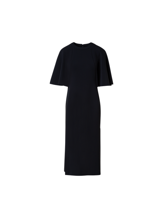 Designer Jersey Kimono Sleeves Dress - black