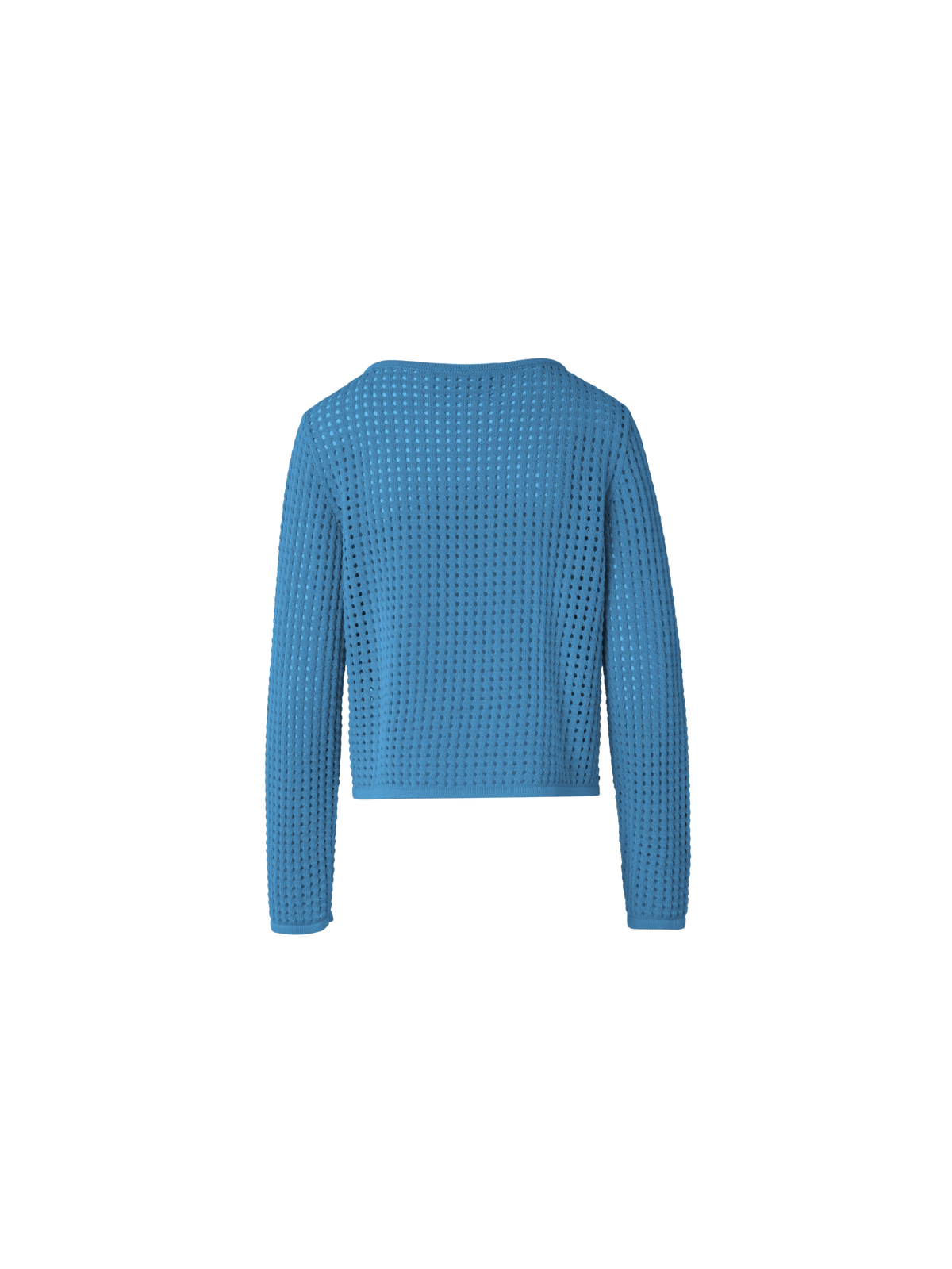 Designer Knit Sweater in Chunky Cotton Mesh - blue