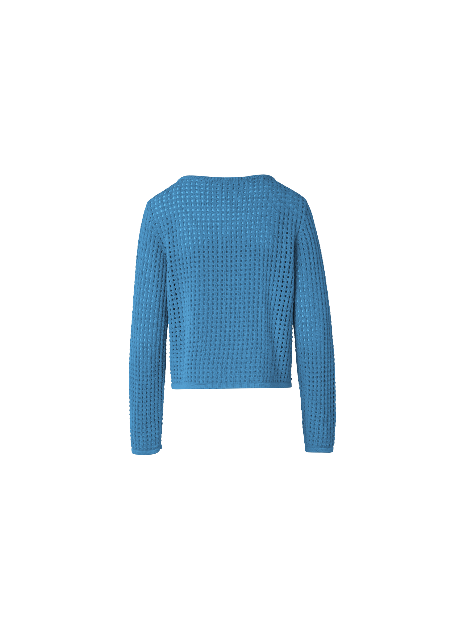 Designer Knit Sweater in Chunky Cotton Mesh - blue