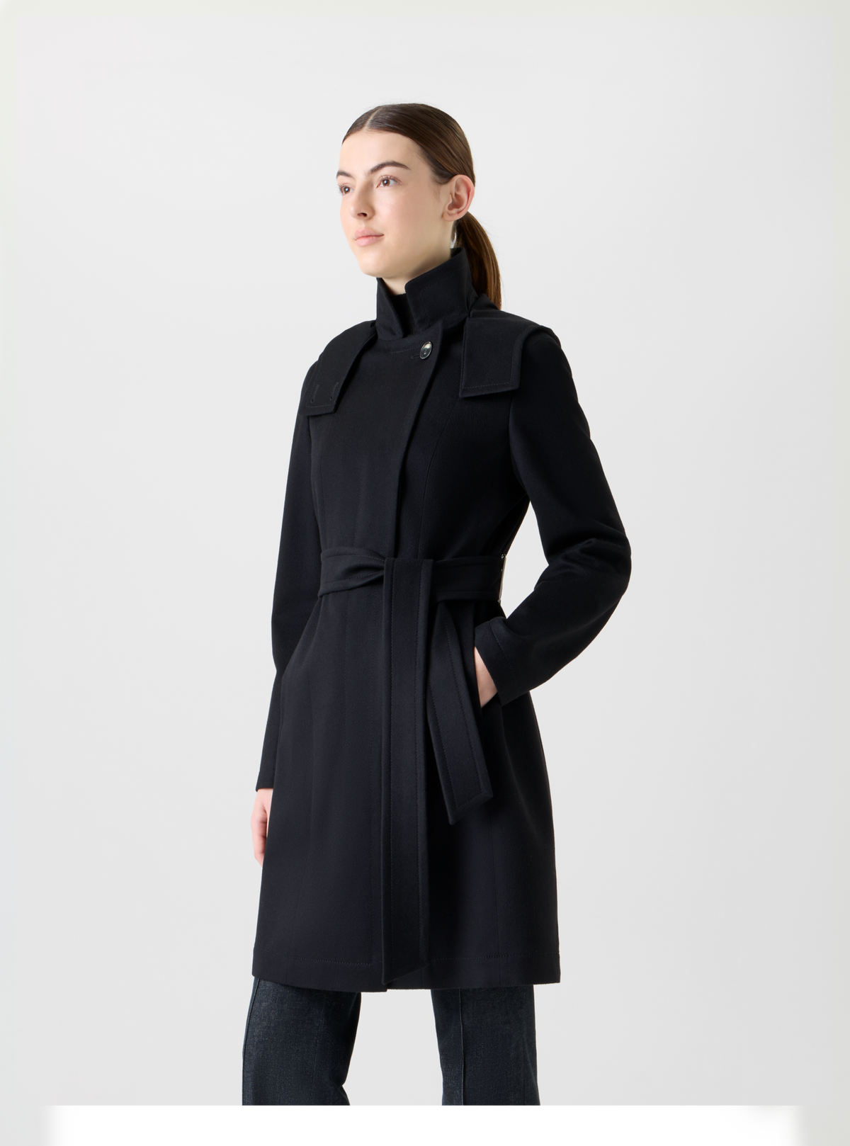 Designer Short Cashmere Storm-System® Trench Coat - black - neutral #editorial