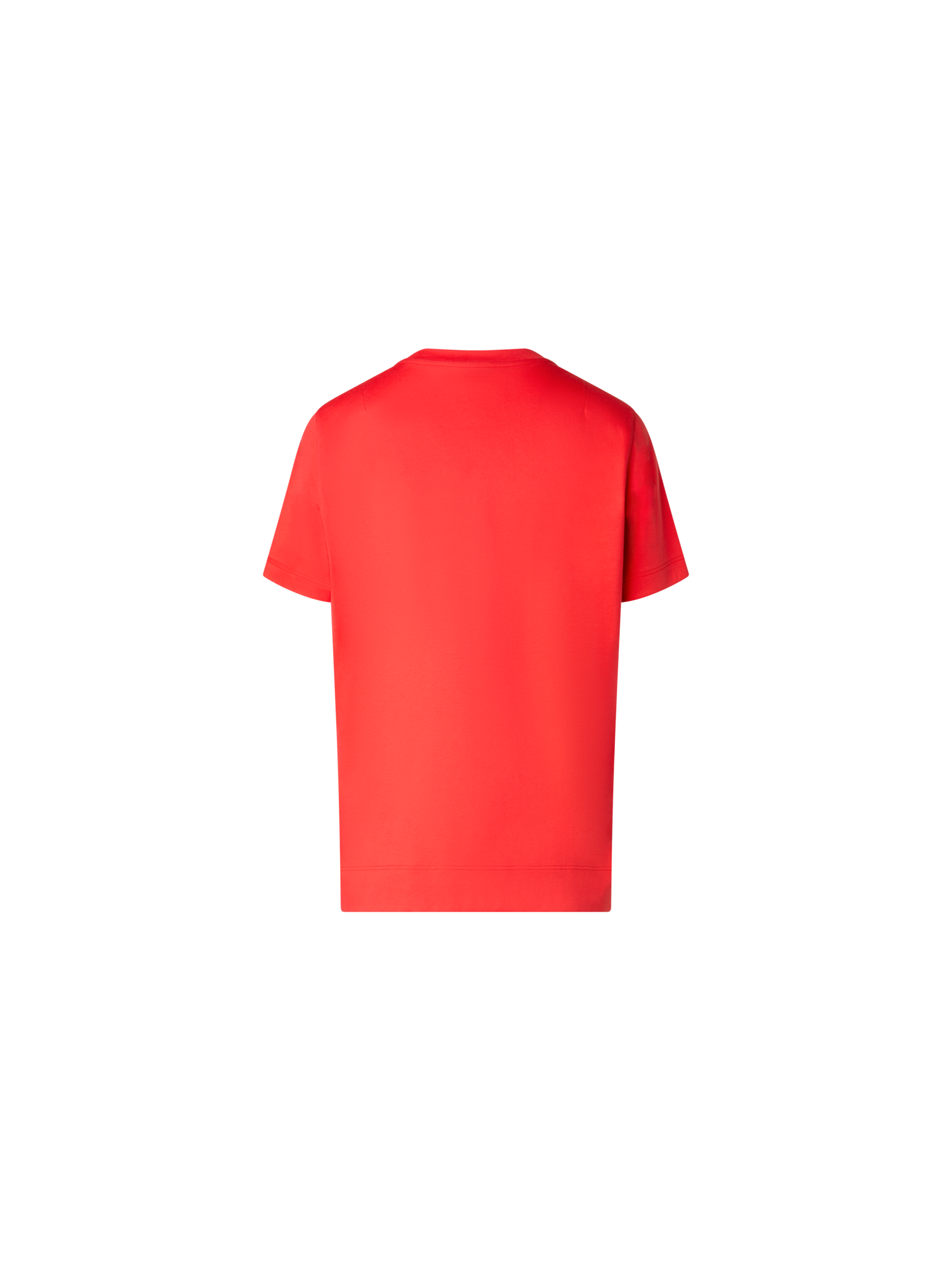 Designer Cotton Jersey T-Shirt with Organza Poppy - red