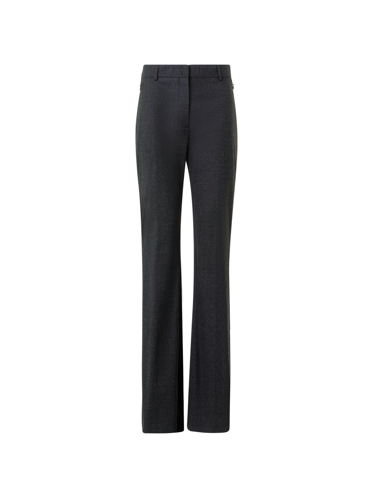 Designer Bootcut Pants in Wool Stretch Flannel - grey