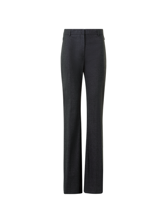 Designer Bootcut Pants in Wool Stretch Flannel - grey