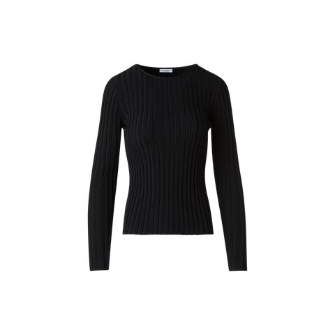 Merino Wool Rib Knit Pullover