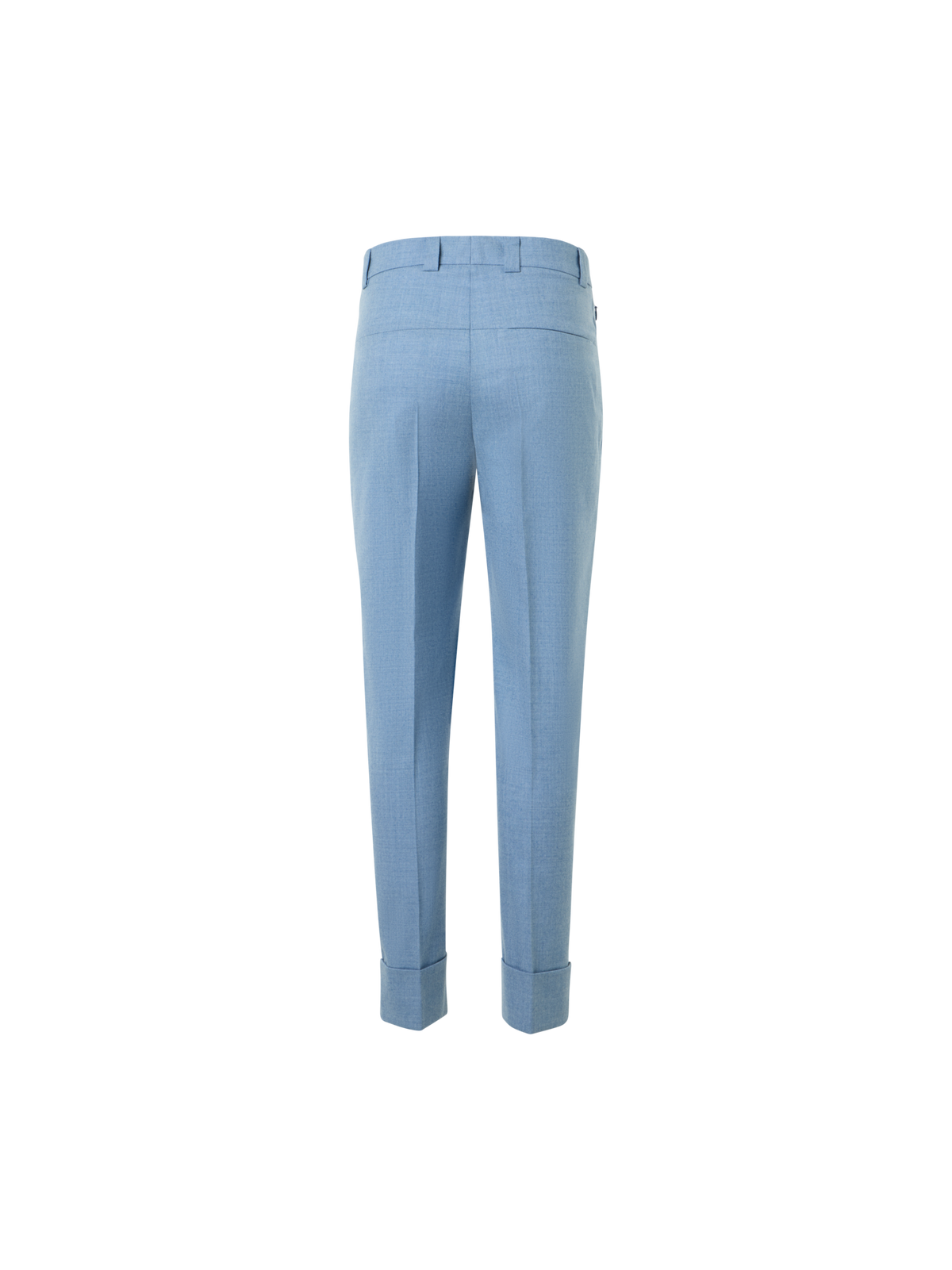 Designer Cropped Tapered Wool Flannel Pants - blue