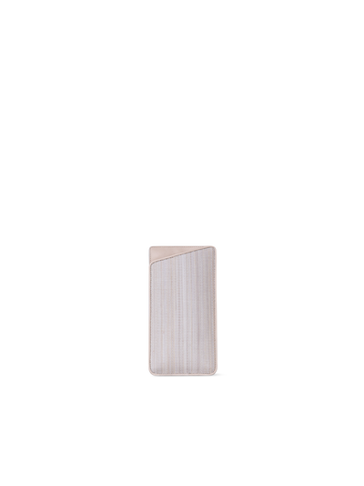 Designer Eyeglass Case in Horsehair and Leather - neutral - beige