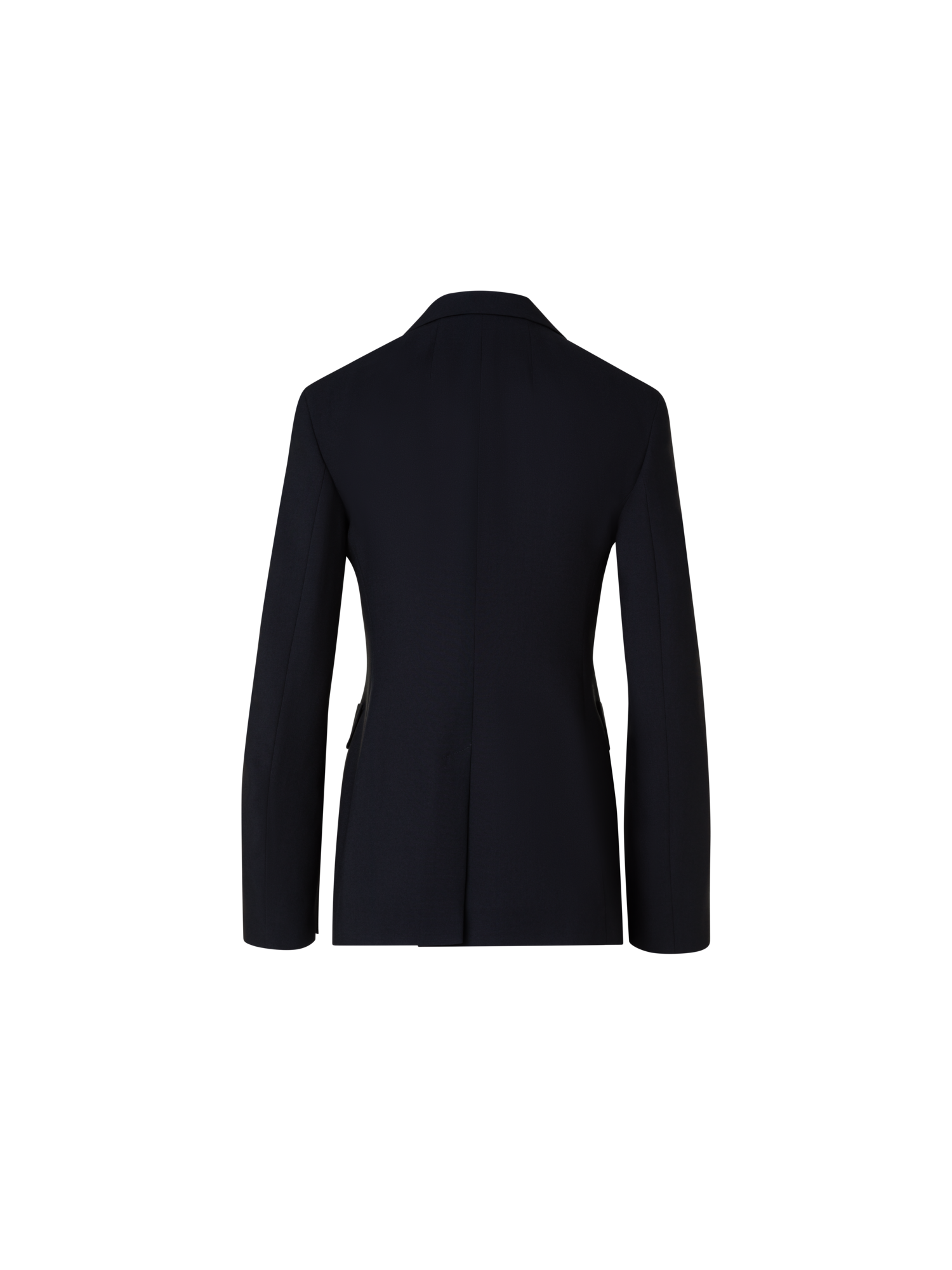 Designer Single-Breasted Tailored Blazer in Wool Stretch - black