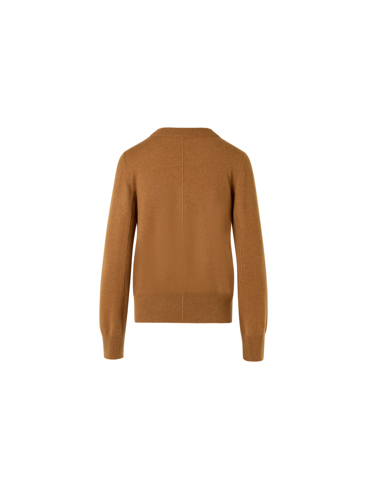 Designer Cashmere Sweater with Central Seam - brown