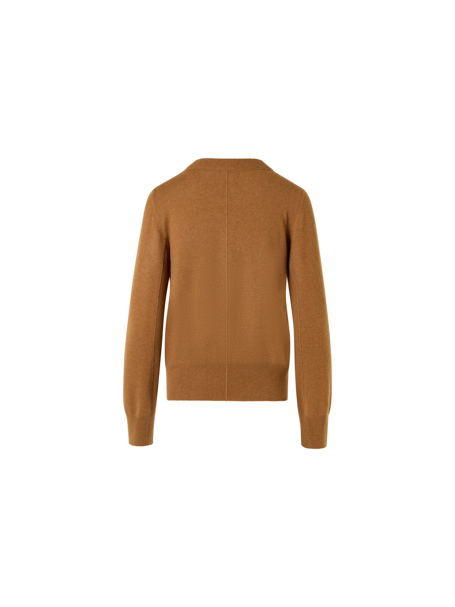 Designer Cashmere Sweater with Central Seam - brown