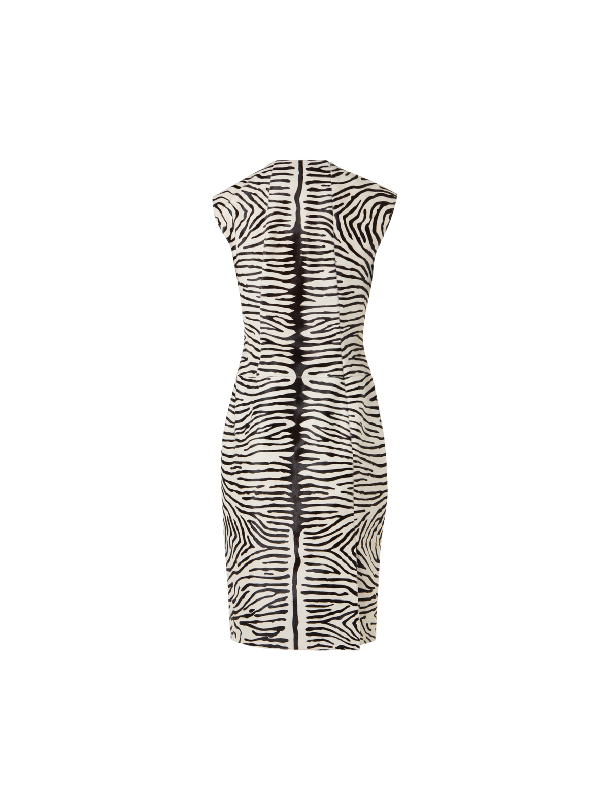 Designer Sleeveless Calfskin Sheath Dress - multicolor
