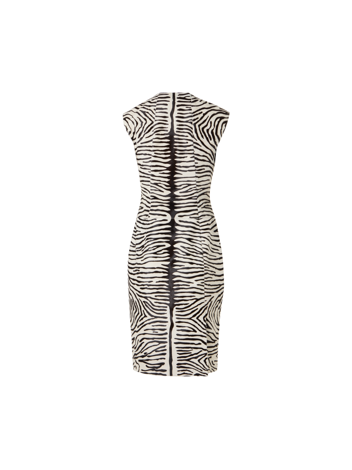 Designer Sleeveless Calfskin Sheath Dress - multicolor