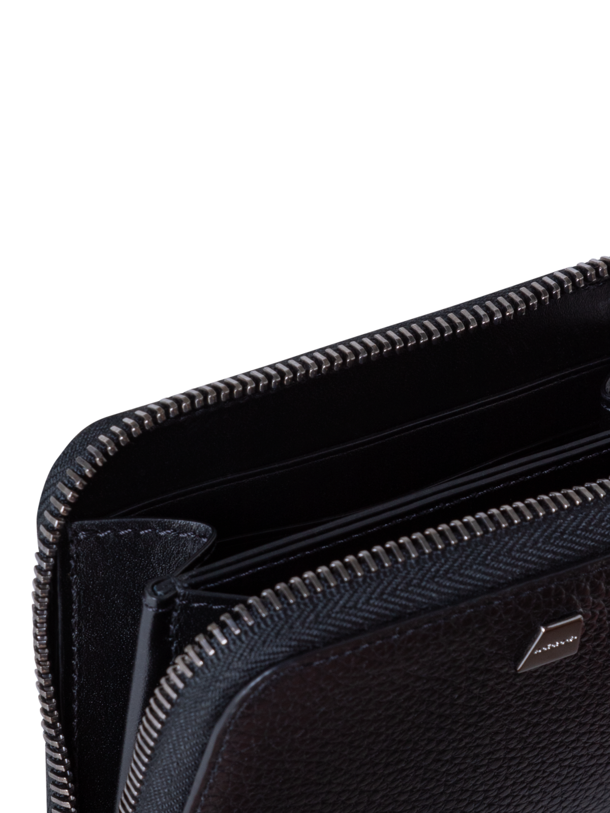 Designer Small Zip Around Wallet - black - navy - blue