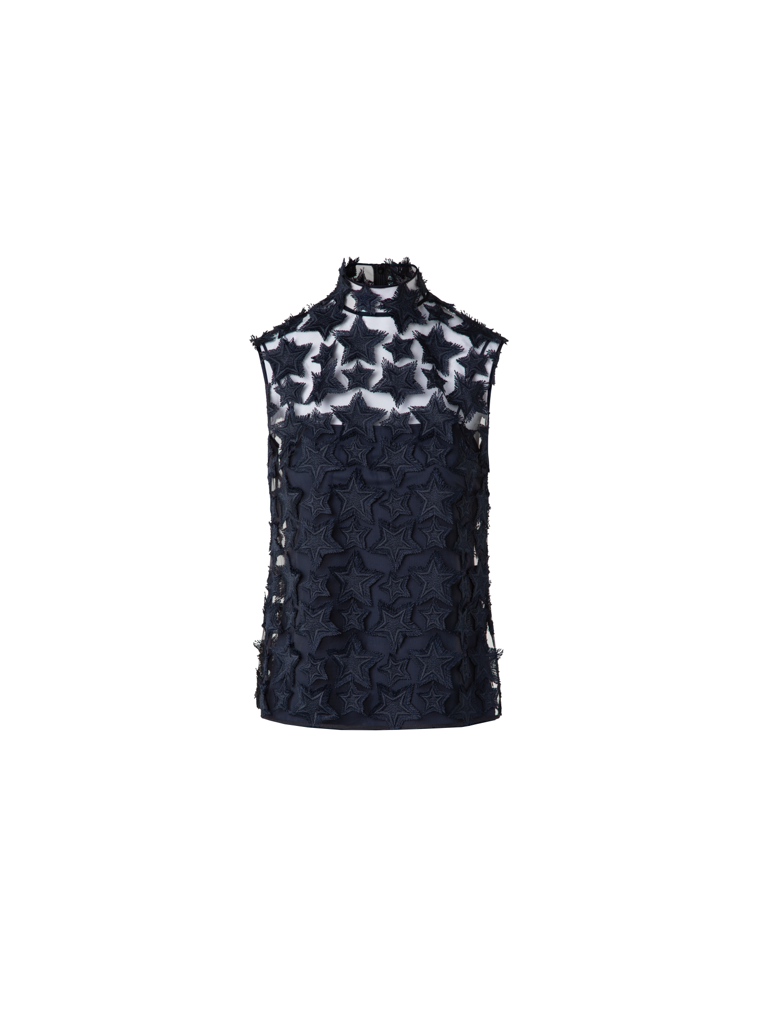 Designer Top with 3D Star Embroidery - navy - blue