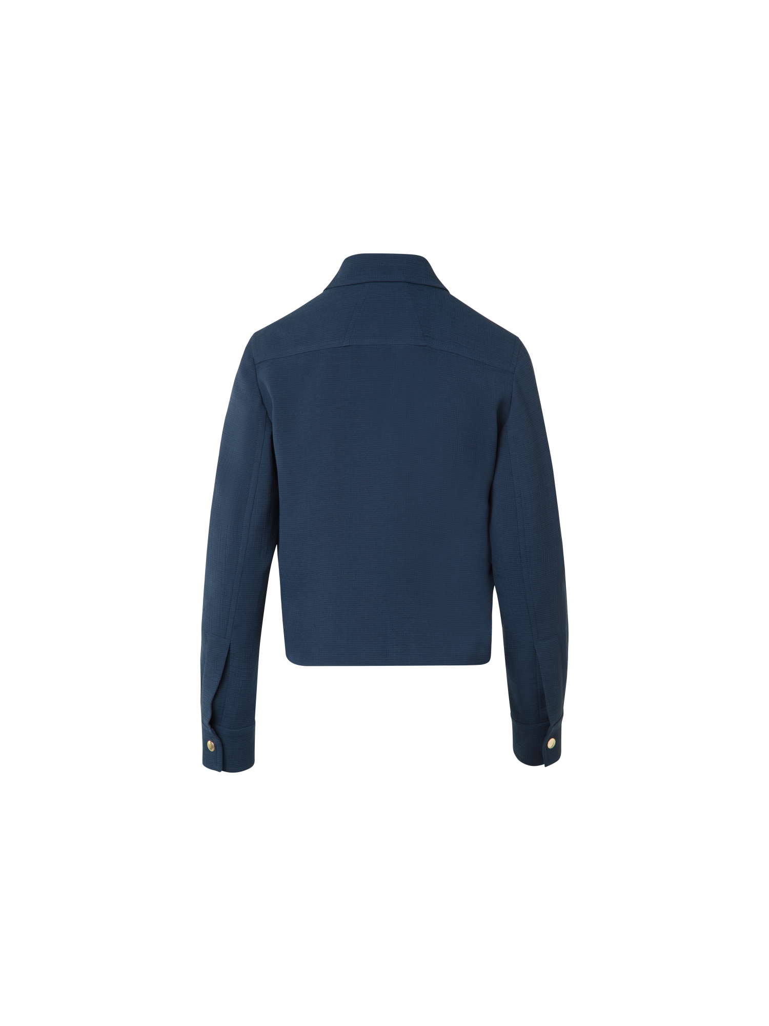 Designer Short Boxy Jacket in Cotton Double-Face - neutral - navy - blue