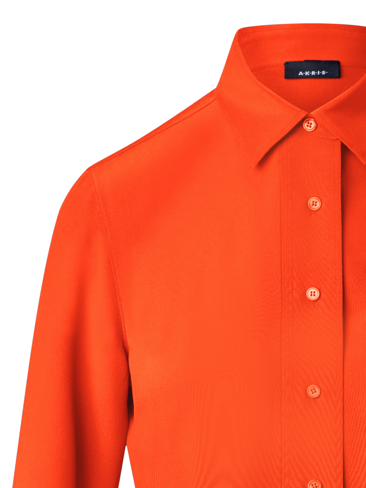 Designer Silk Crêpe Shirt Blouse - orange