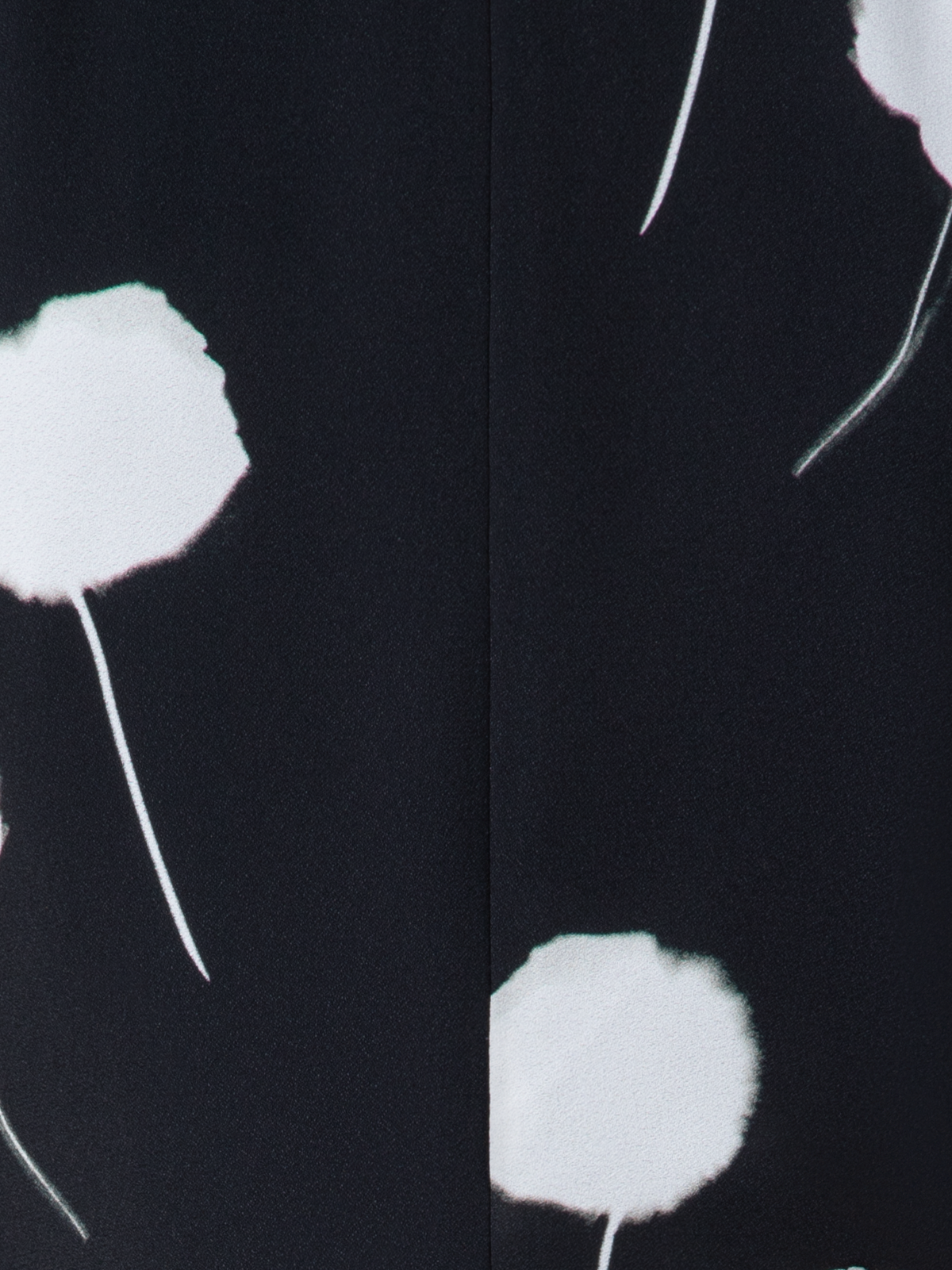 Designer Dandelion Print Midi Dress with Removable Bow - black - multicolor