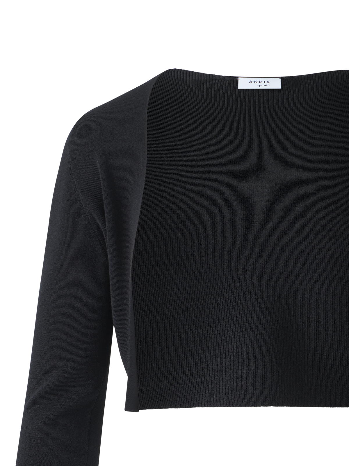 Designer Merino Wool Cropped Bolero Cardigan - black