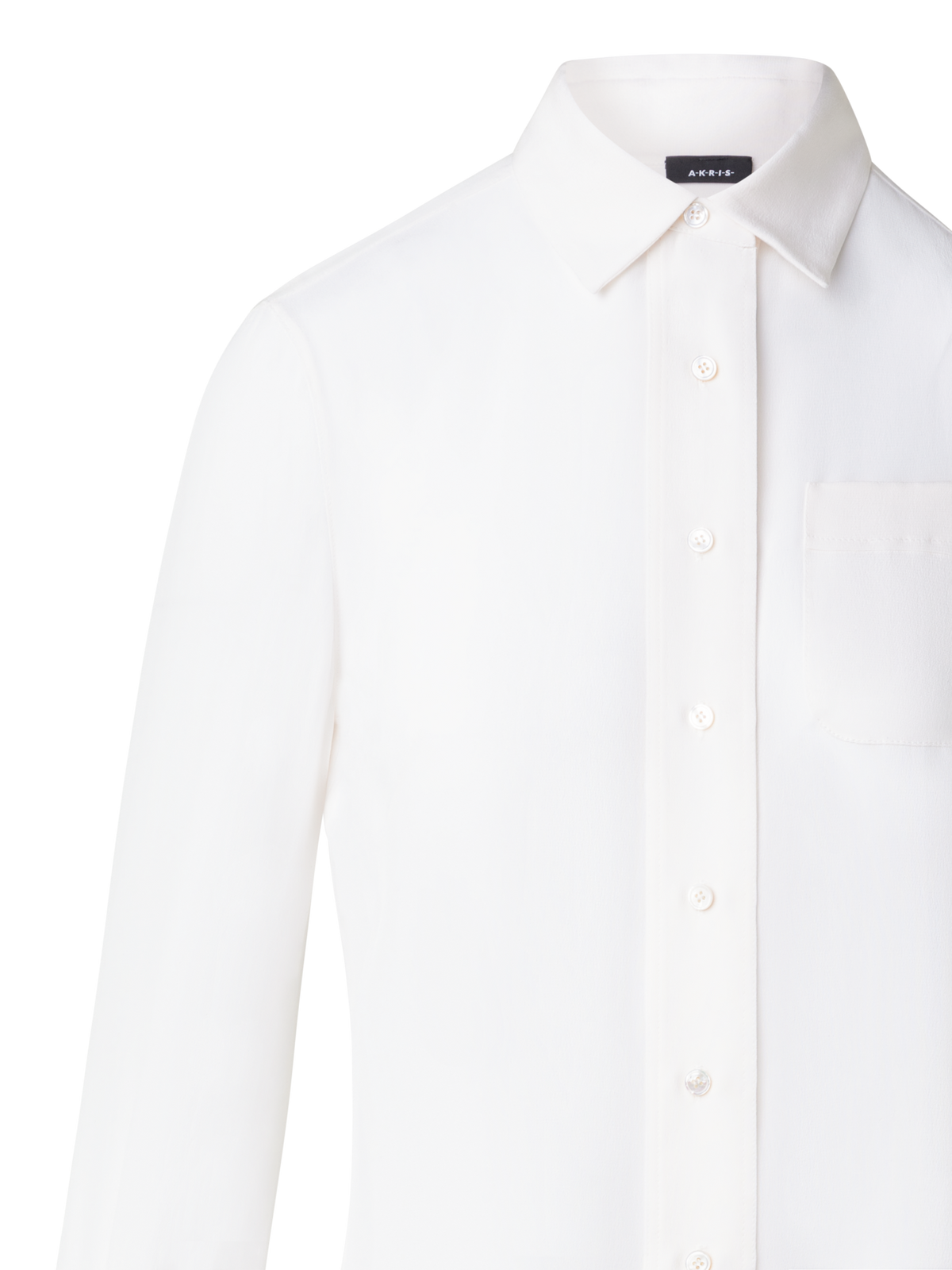 Designer Silk Crêpe Blouse - ecru - white