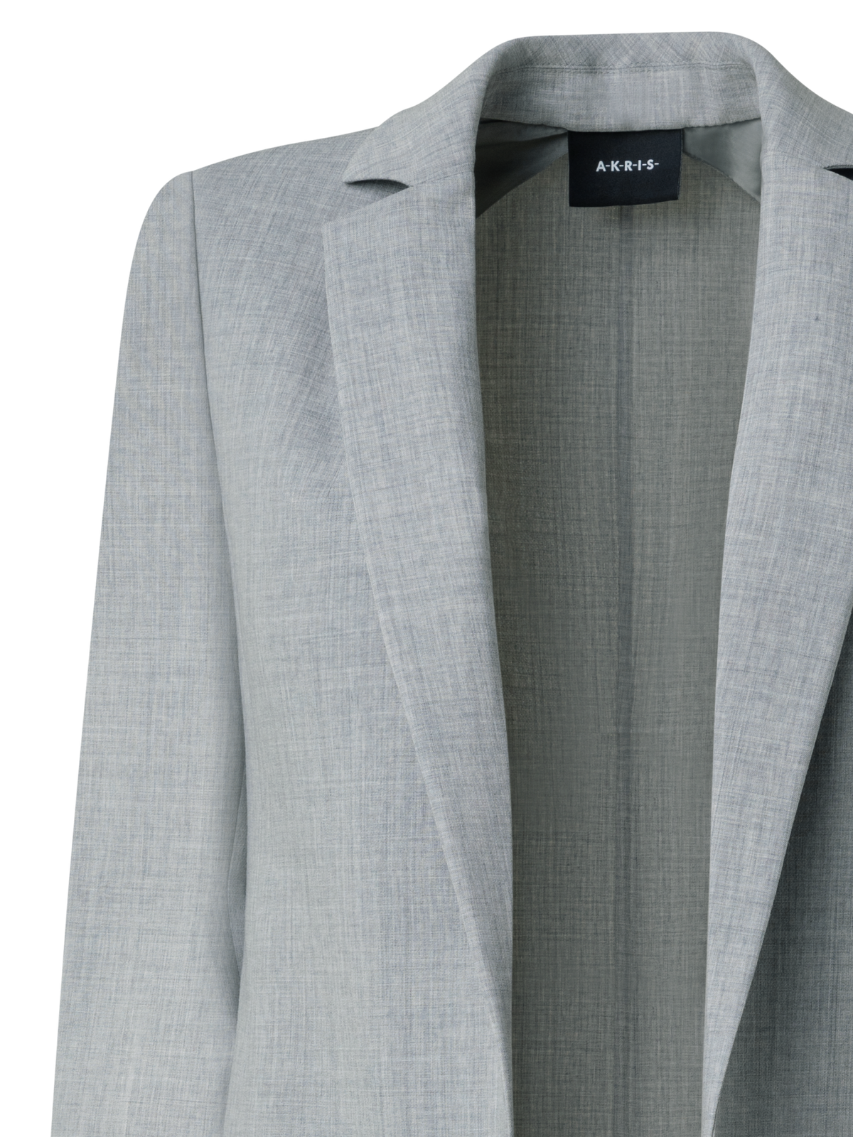 Designer Wool Double-Face Blazer with Elongated Lapel - grey
