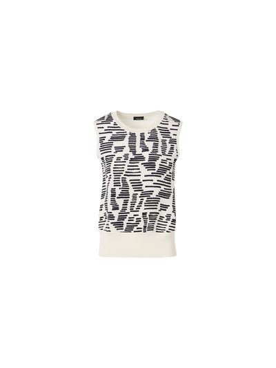 Designer Sleeveless Dance Movement Knit Top - ecru