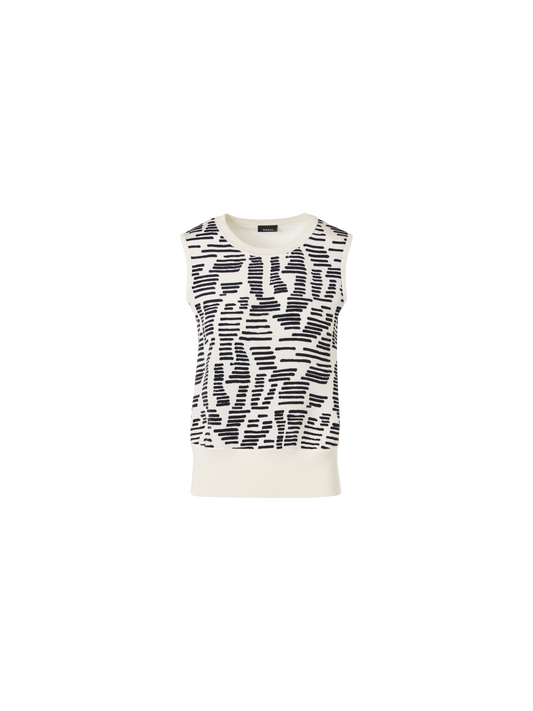 Designer Sleeveless Dance Movement Knit Top - ecru