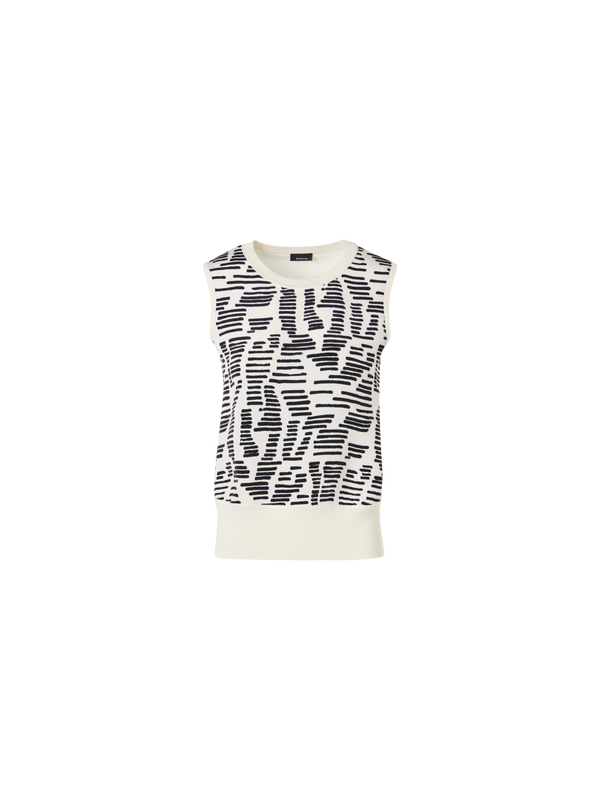 Designer Sleeveless Dance Movement Knit Top - ecru
