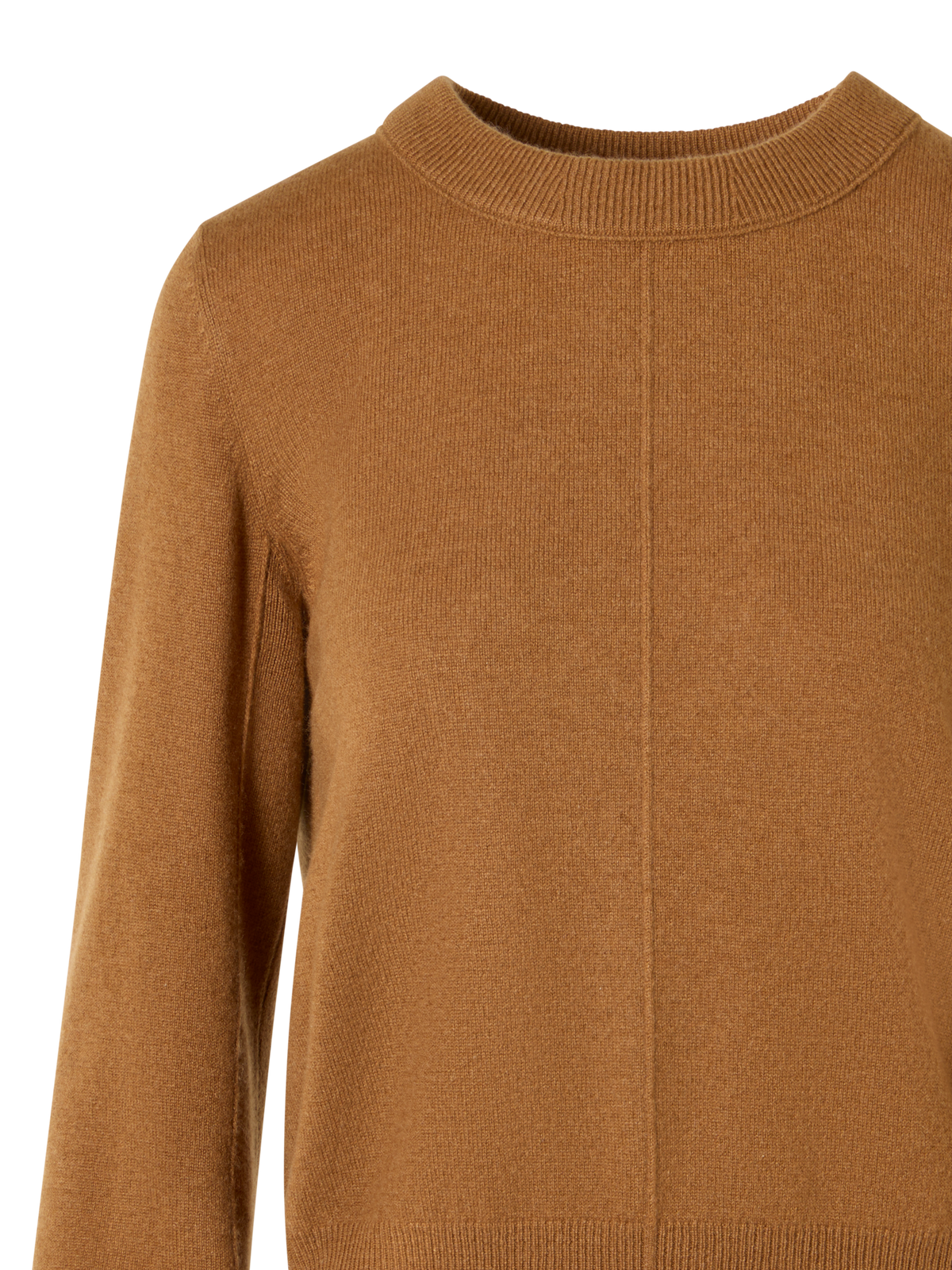 Designer Cashmere Sweater with Central Seam - brown