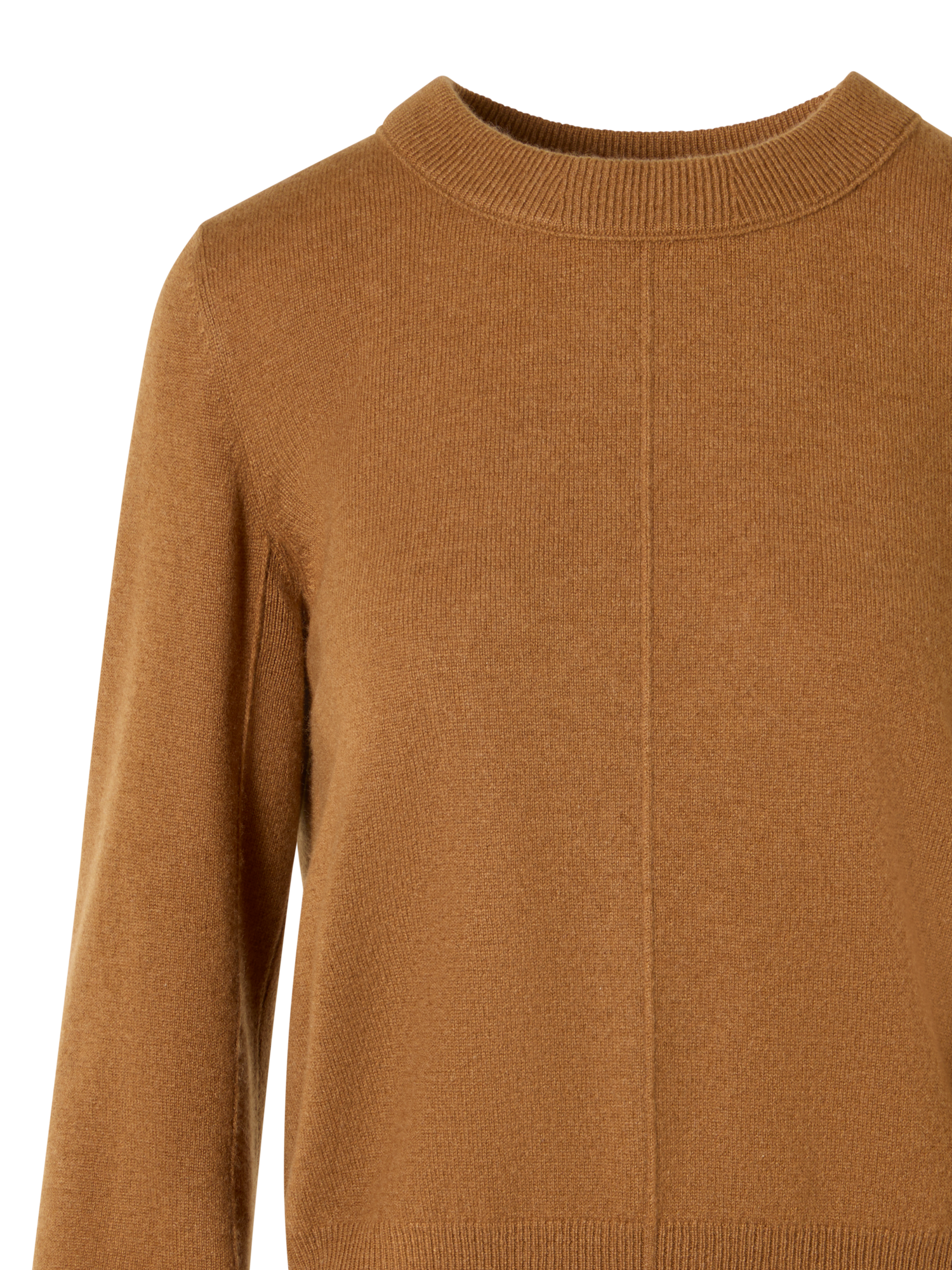 Designer Cashmere Sweater with Central Seam - brown