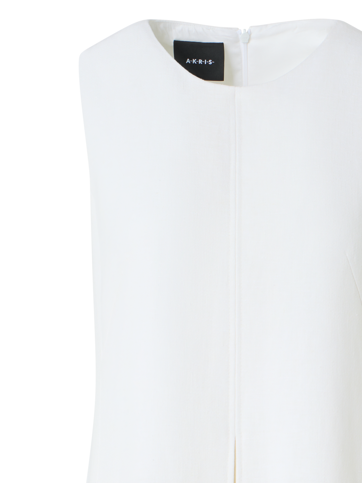 Designer Midi Dress in Linen Wool Double-Face - ecru