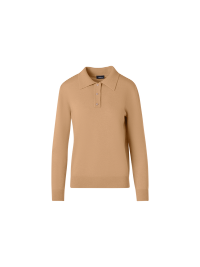 Designer Long-Sleeve Cashmere Knit Sweater - brown