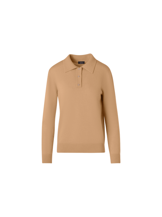 Designer Long-Sleeve Cashmere Knit Sweater - brown