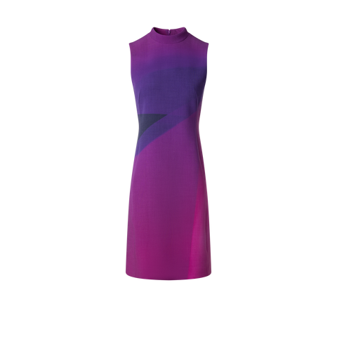 Wool Sheath Dress with Alta Magenta Print