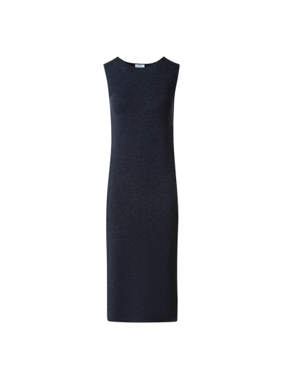 Designer Milano Wool Knit Sheath Midi Dress - neutral - grey