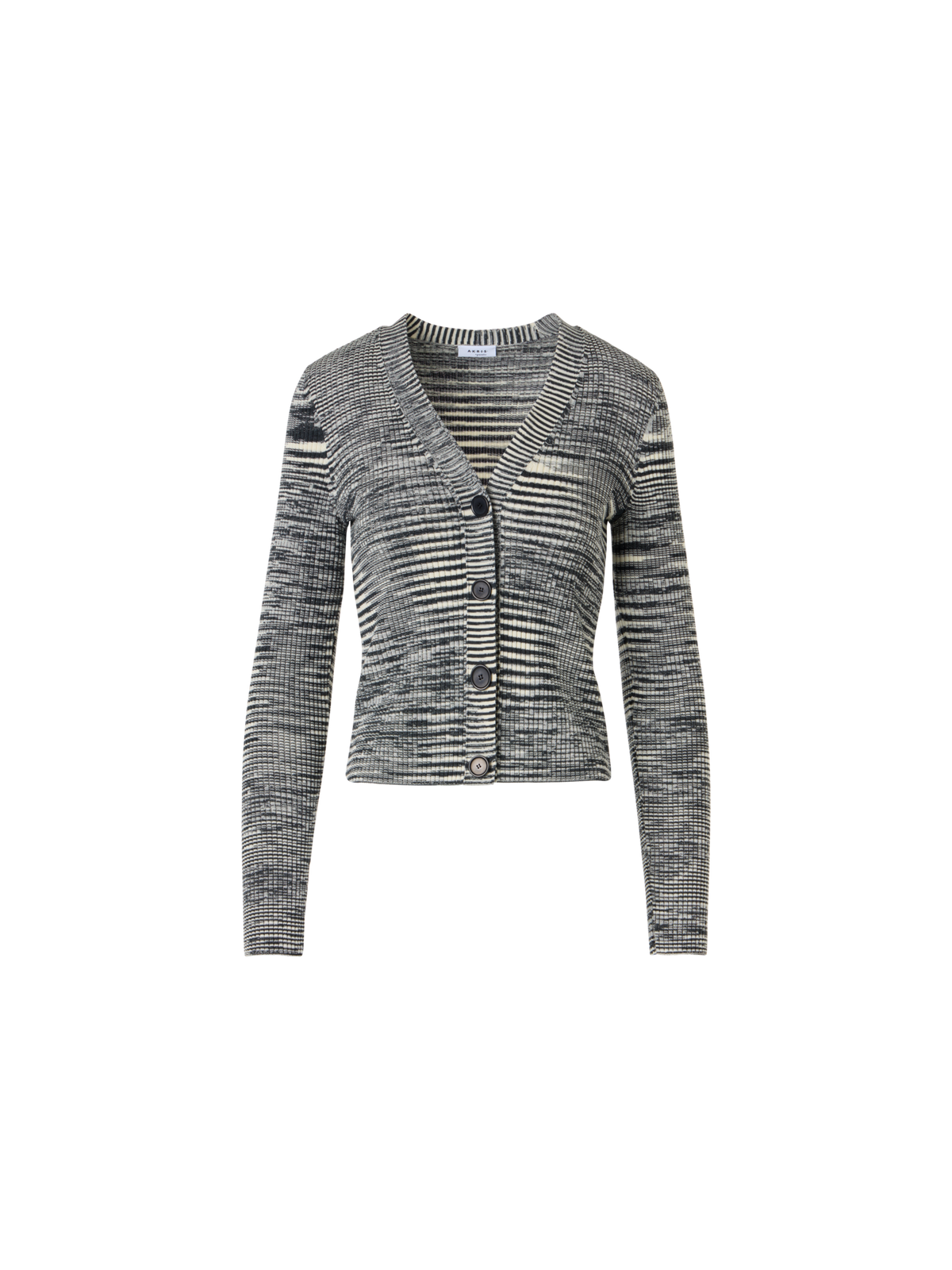 Designer Long-Sleeve Merino Wool Knit Cardigan - grey