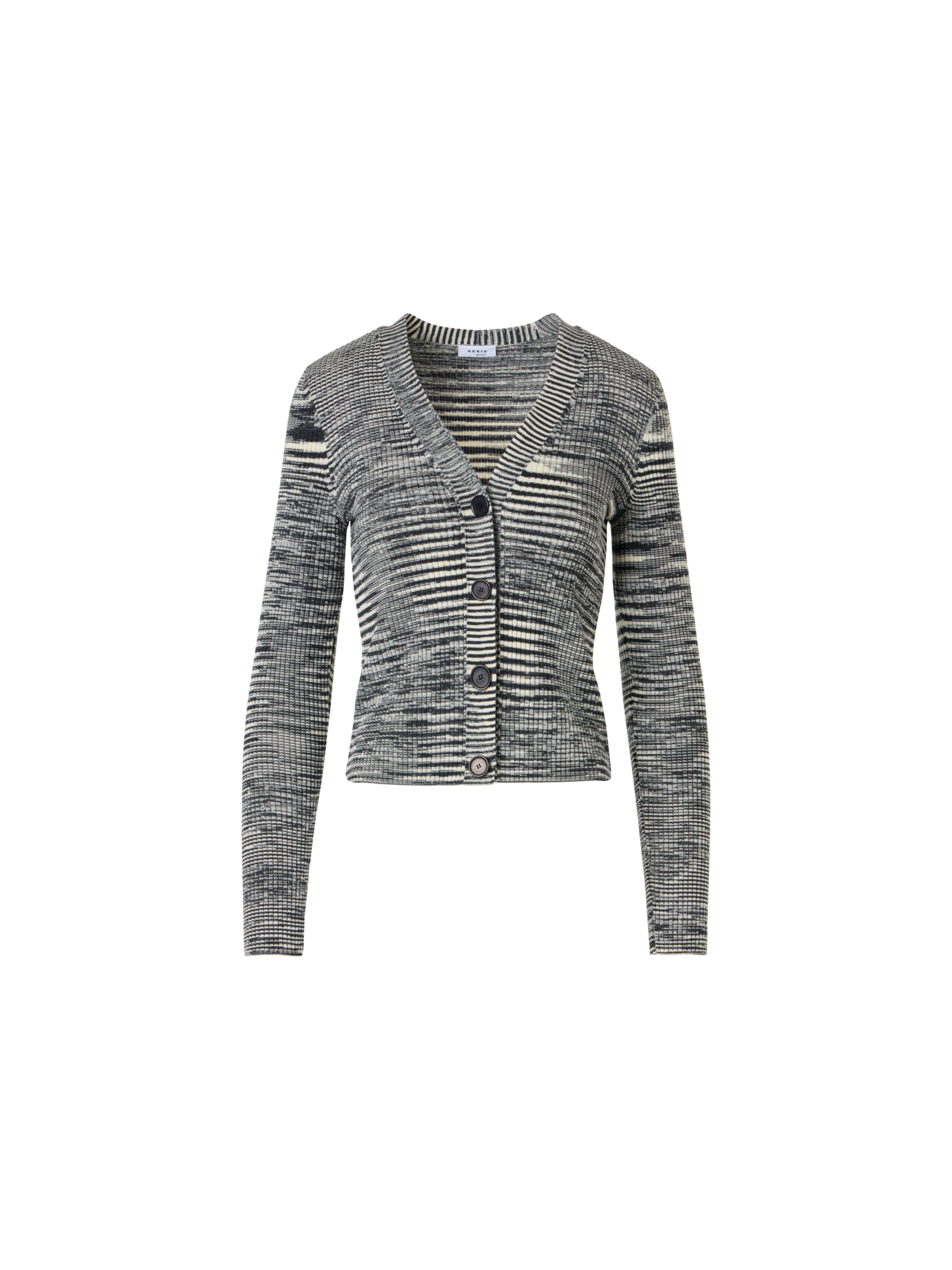 Designer Long-Sleeve Merino Wool Knit Cardigan - grey