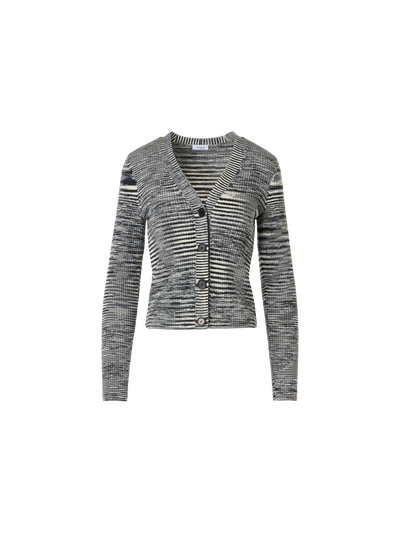 Designer Long-Sleeve Merino Wool Knit Cardigan - grey