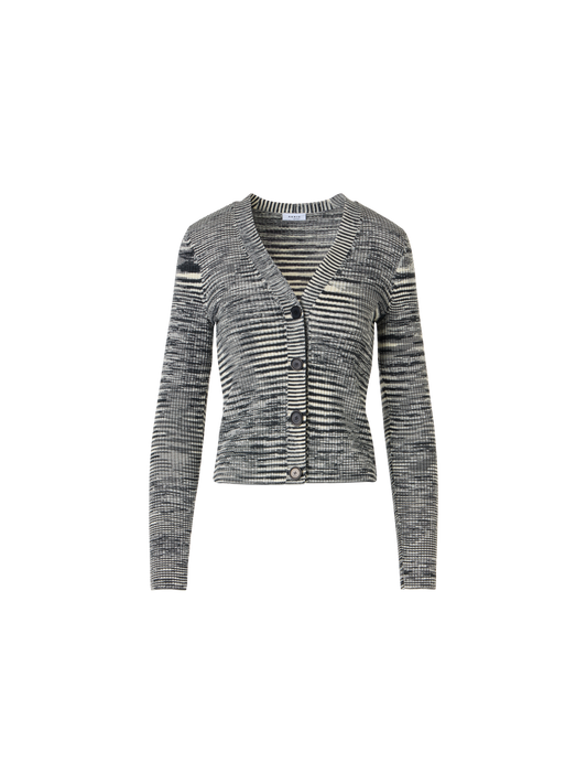 Designer Long-Sleeve Merino Wool Knit Cardigan - grey