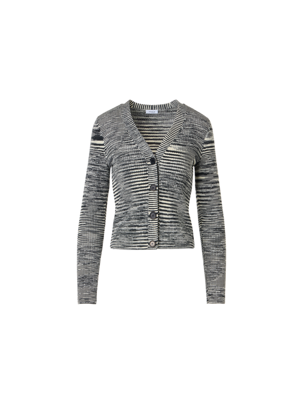 Designer Long-Sleeve Merino Wool Knit Cardigan - grey