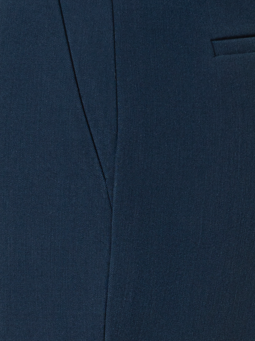 Designer Cropped Straight Stretch Lyocell Wool Pants - neutral - navy - blue